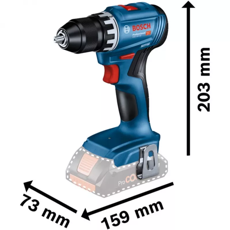 Bosch 18V Professional Set Rotary Hammer GBH 18V-22 + Drill Driver GSR 18V-45 - (mėlyna/juoda, 2x Li-Ion baterija 4.0 Ah, grąžtų ir antgalių rinkinys, įrankių krepšys) (0615V0003D)