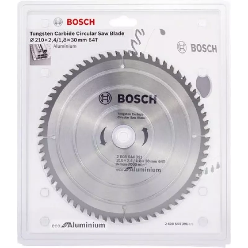 BOSCH aliuminio pjovimo diskas 210x30 mm, 64 dantys ECO