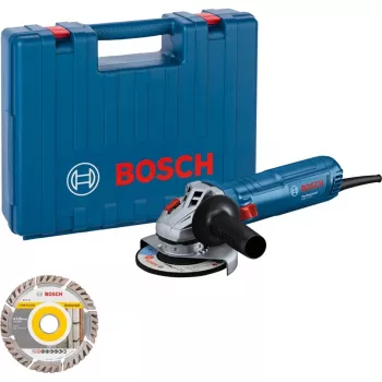 Bosch kampinis šlifuoklis GWS 12-125 Professional + deimantinis pjovimo diskas, mėlynas, 1,200 W (06013A6102)