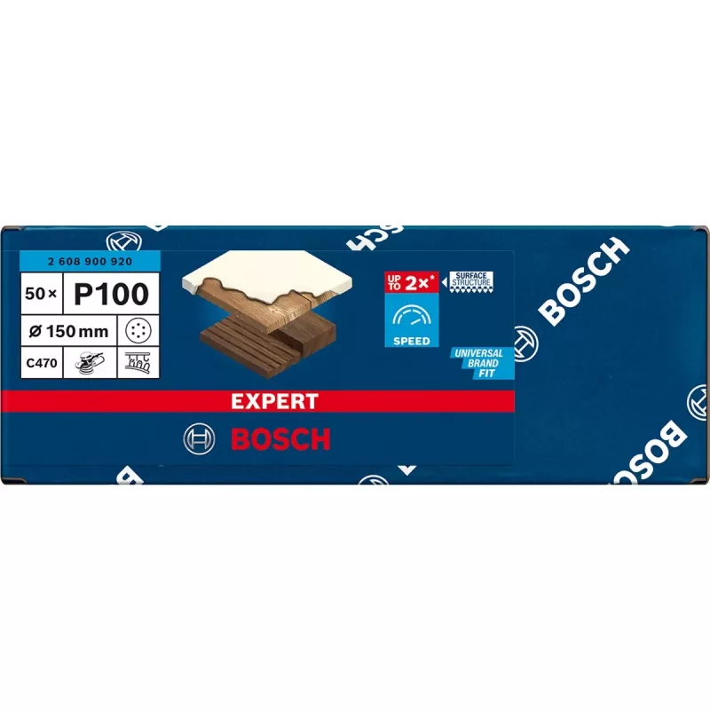 Bosch EXPERT C470 šlifavimo diskas 150 mm, grūdėtumas 100, 50 vnt. paketas 2608900920
