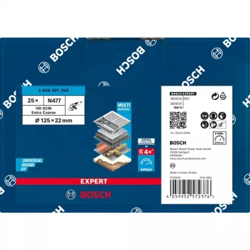 Bosch Expert HD SCM N477 paviršiaus kondicionavimo diskas, 125 mm, ypač stambus, nerūdijančiam plienui, spalvotiesiems metalams, plieno lakštams, dažams ant medžio