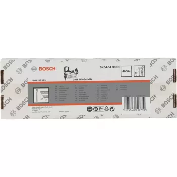 BOSCH POWERTOOLS Apdailos vinys su įgilinta galvute SK64-34 38NR, 34° / 1,8 mm / 15 ga (nerūdijantis plienas, 4000 vnt.)