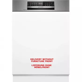 BOSCH SMI6ECS12E Serie 6 pusiau integruojama indaplovė (šlifuotas nerūdijantis plienas, 60 cm, Home Connect)
