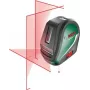 Bosch Universal Level 3 kryžminių linijų lazerinis nivelyras su svambalo taškais, 10 m nuotolis, raudonas spindulys, ±0,5 mm/m tikslumas, automatinis savaiminis išsilyginimas, 1/4 colio trikojo sriegis, 4x AA baterijos 0603663904