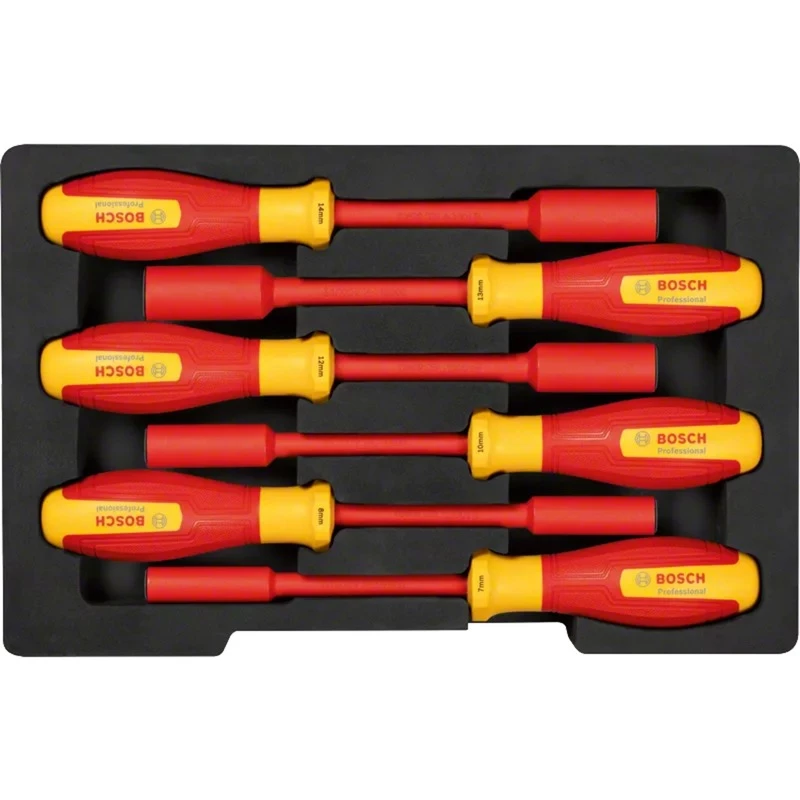 Bosch VDE izoliuotų atsuktuvų rinkinys 1600A02NF3, 7 dalių, plokšti/Phillips/Pozidriv, 1000V, IEC 60900