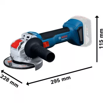 BOSCH X-LOCK kampinis šlifuoklis GWX 18V-8 Professional Solo, 18V, mėlynas/juodas, 125 mm (be akumuliatoriaus)