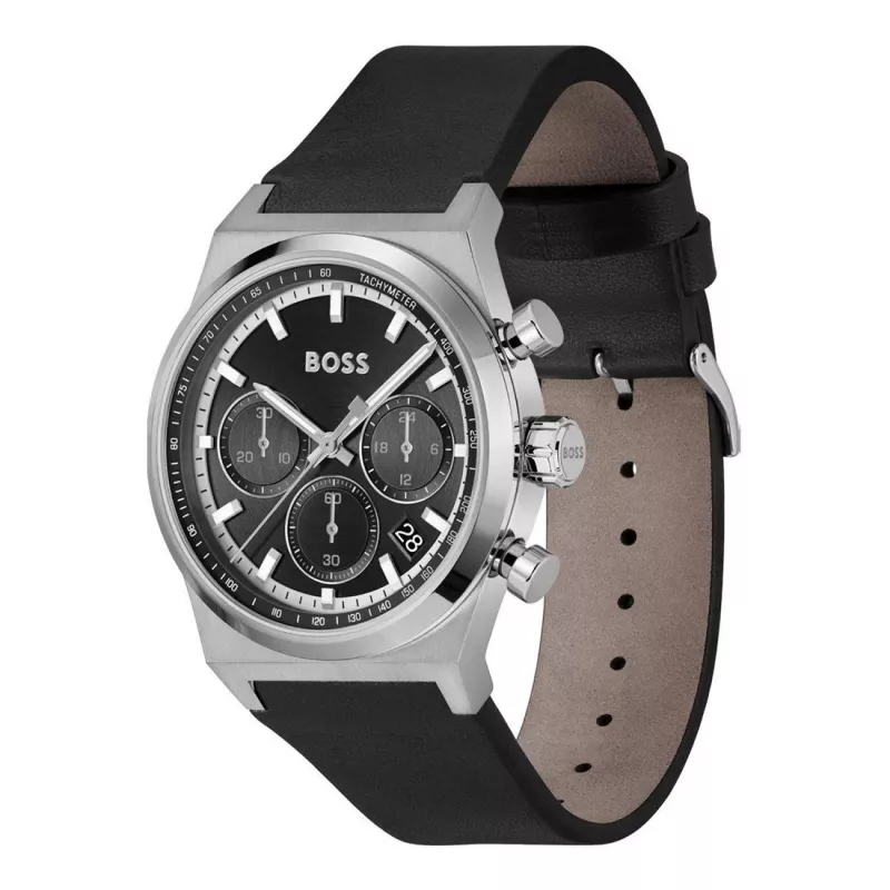 BOSS Hero vyriškas chronografo laikrodis 1514218 41mm nerūdijantis plienas mėlynas ciferblatas