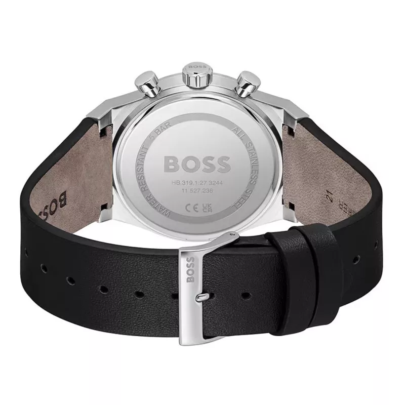 BOSS Hero vyriškas chronografo laikrodis 1514218 41mm nerūdijantis plienas mėlynas ciferblatas
