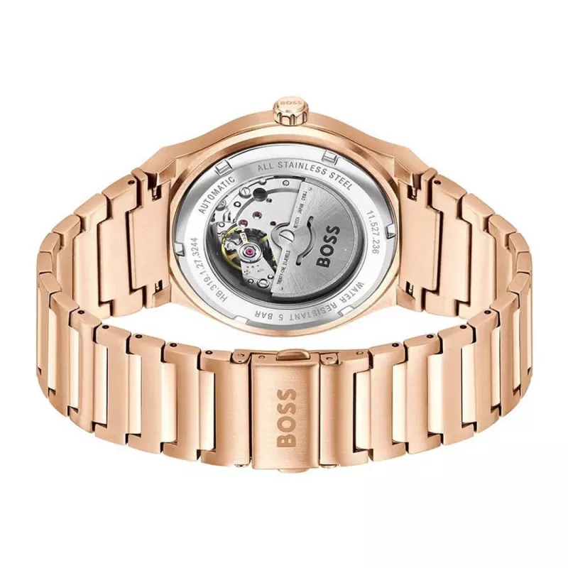 Vyriškas laikrodis BOSS MAN 1514185 Quartz Analog 41mm juodas ciferblatas odinis dirželis