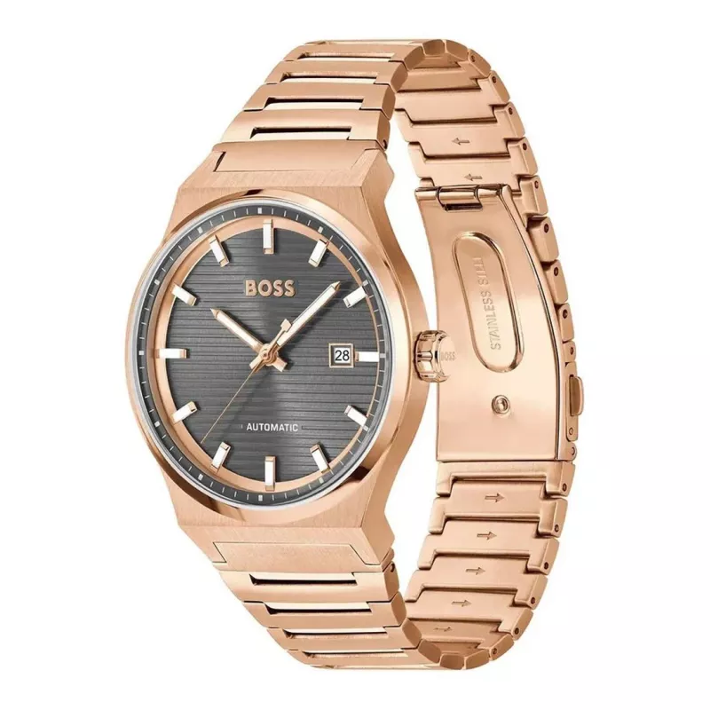 Vyriškas laikrodis BOSS MAN 1514185 Quartz Analog 41mm juodas ciferblatas odinis dirželis