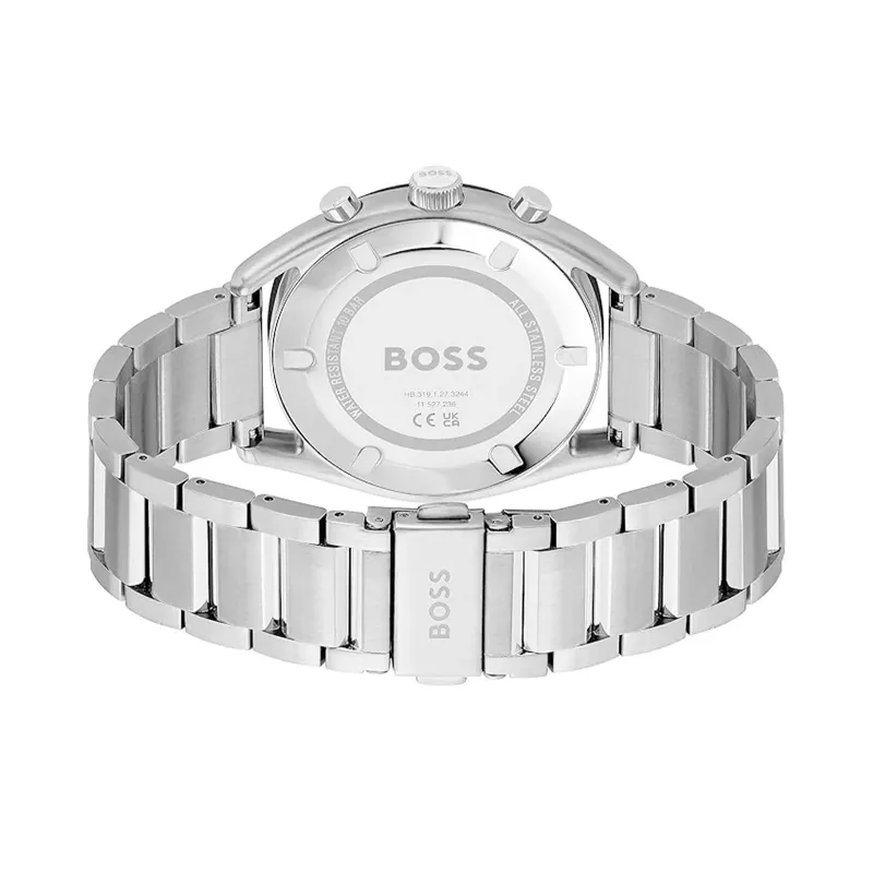 BOSS Vyrų Skymaster Chronografinis Laikrodis 1514093 44mm Nerūdijančio Plieno Mėlynu Ciferblatu