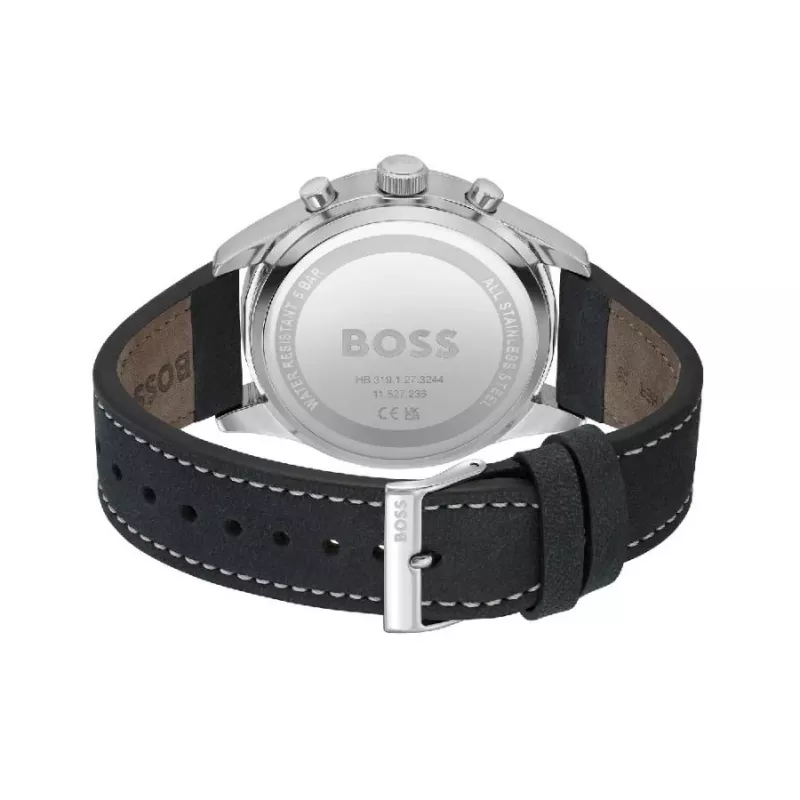 BOSS Vyrų Laikrodis 1513987 44mm Nerūdijančio Plieno Mėlynas Ciferblatas Chronografas