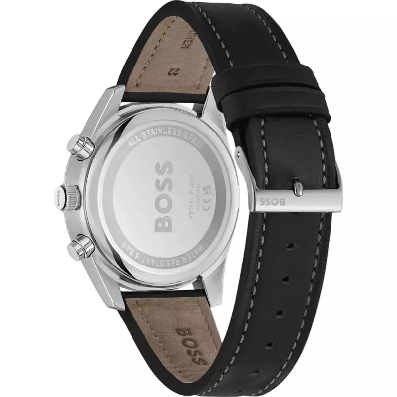 BOSS Vyriškas laikrodis 1514147 44mm Nerūdijantis plienas Mėlynas ciferblatas Chronografas