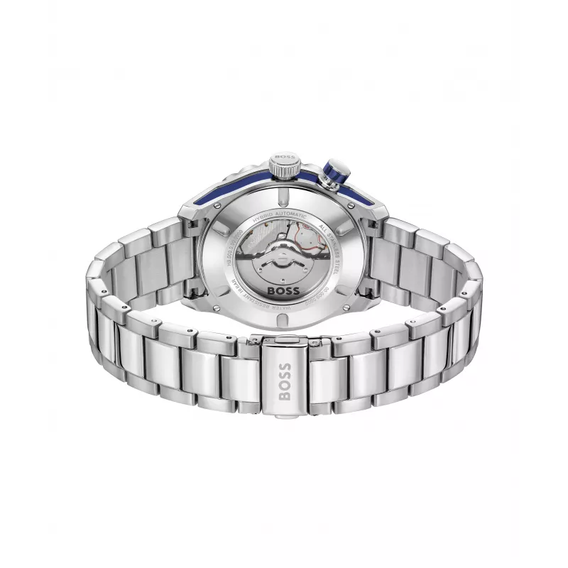 BOSS vyriškas laikrodis 1514177 42mm nerūdijantis plienas mėlynas ciferblatas chronografas