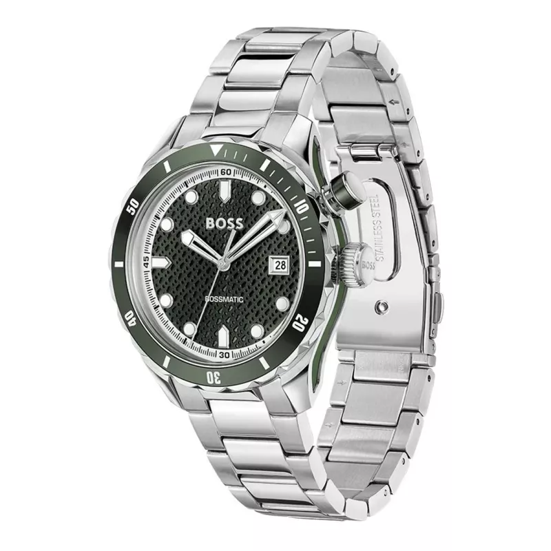 BOSS vyriškas laikrodis 1514178 42mm nerūdijančio plieno mėlynas ciferblatas chronografas