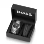 BOSS Vyrų Laikrodis 1570180 41mm Nerūdijančio Plieno Korpusas Juodas Odinis Dirželis Analoginis Kvarcinis