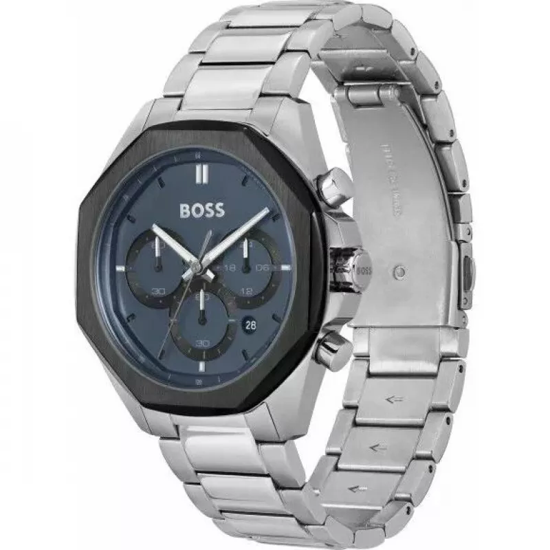 BOSS Skymaster vyriškas chronografinis laikrodis 1514015 43mm nerūdijantis plienas mėlynas ciferblatas