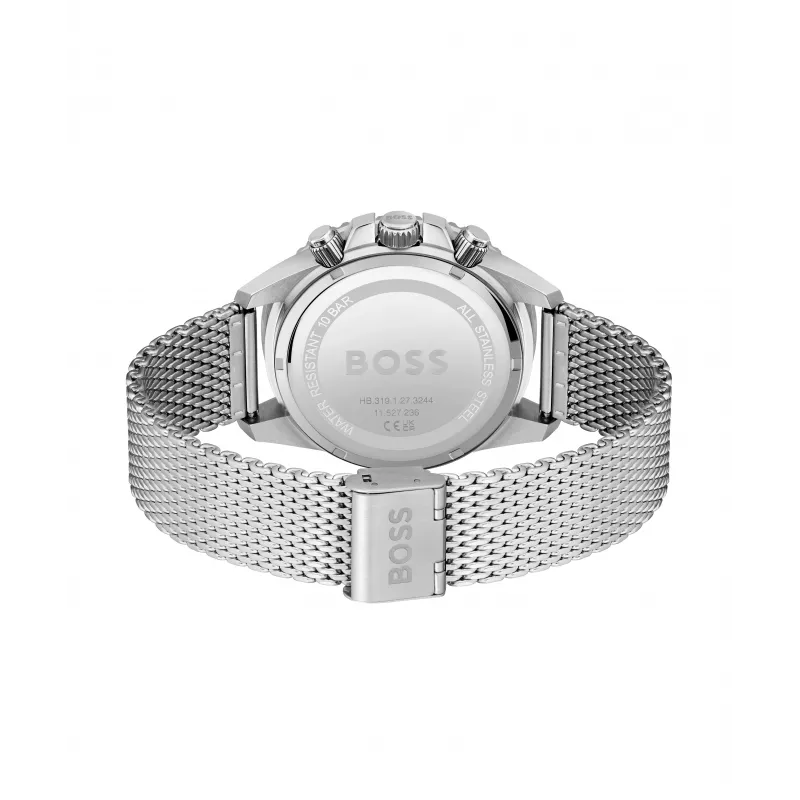 BOSS Vyriškas Chronografo Laikrodis Velocity 1513905 46mm Juodas Silikonas