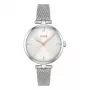 BOSS moteriškas laikrodis 1502653 kvarcinis analoginis 32mm nerūdijančio plieno tinklelio apyrankė sidabrinis