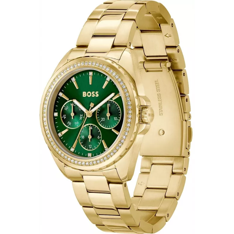 BOSS moteriškas laikrodis 1502714 kvarcinis analoginis 38 mm nerūdijančio plieno sidabrinis