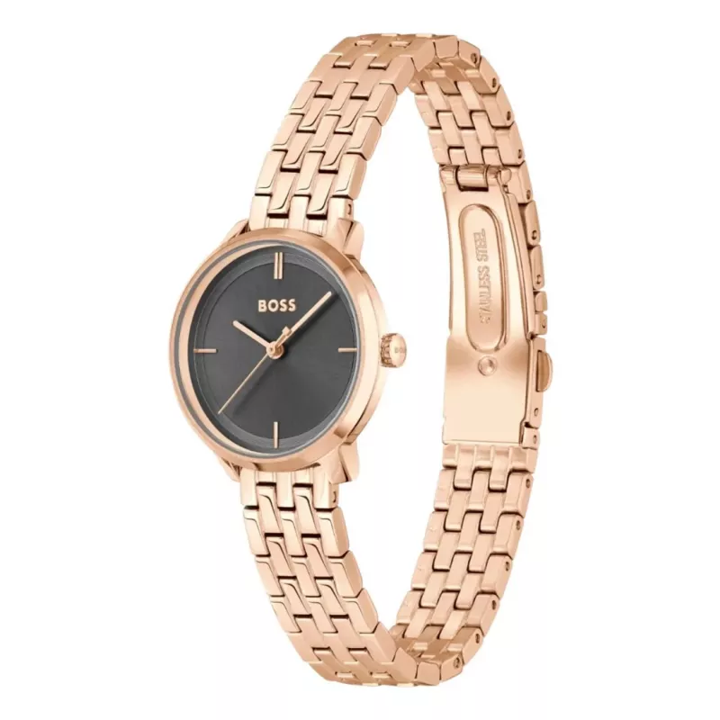 BOSS moteriškas laikrodis 1502820 Quartz 28mm nerūdijančio plieno tinklelis sidabrinis
