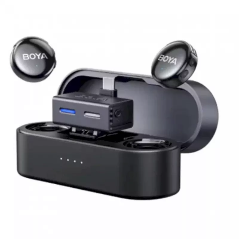 BOYA BOYALINK 3-02 Belaidė Mikrofonų Sistema 2,4GHz USB-C – Juoda