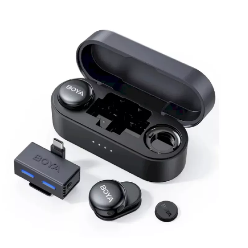 BOYA BOYALINK 3-02 Belaidė Mikrofonų Sistema 2,4GHz USB-C – Juoda