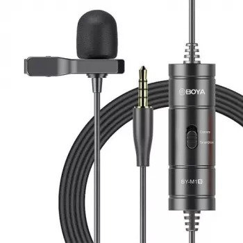BOYA BY-M1S Omnidirectional Lavalier Microphone, 3,5mm Connector, Black