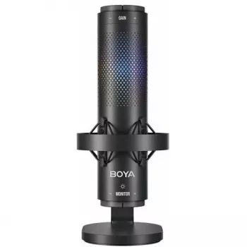 BOYA K9 laidinis kondensatorinis mikrofonas, omnidirekcinis, triukšmo slopinimas, realaus laiko stebėjimas, USB-A/USB-C, juodas