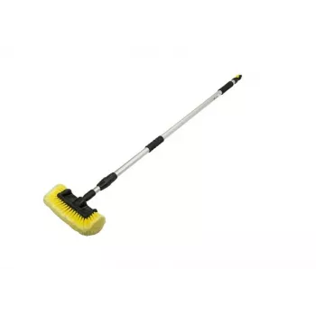 Bradas ESQ2780 Heavy-Duty šepečiai lauko paviršiams, terasoms ir grindims, ergonomiška rankena, vidutinio kietumo PP šereliai, žalia/pilka