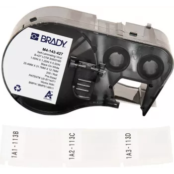 BRADY M4-143-427 etiketė, skirta BMP41/BMP51/M511 – balta polioletino, 41,28 mm x 2,13 m