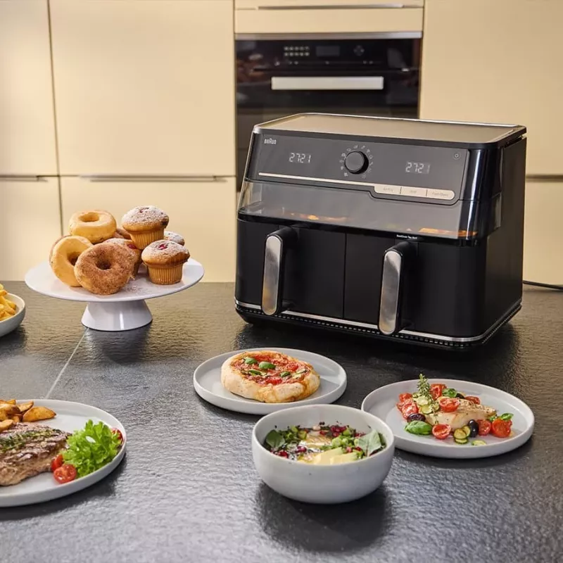 Braun Air Fryer TD5073IBK - 5,5 l skaitmeninė gruzdintuvė su oro cirkuliacija, 1700W, juoda