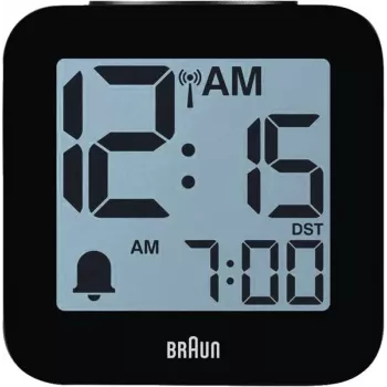 Braun BC 25 BP-DCF radijo valdomas signalinis laikrodis su balsu, juodas (60077)