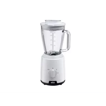 Braun JB1050WH Household PowerBlend 1 stalinis maišytuvas su 1,5 L stikline blenderio talpa - 600 W, 2 greičiai, ledo smulkinimo funkcija, balta (JB1050)
