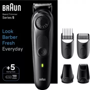 Braun Series 5 BT5441 barzdos trimeris su 40 ilgio nustatymų ir 100 min. baterijos veikimo