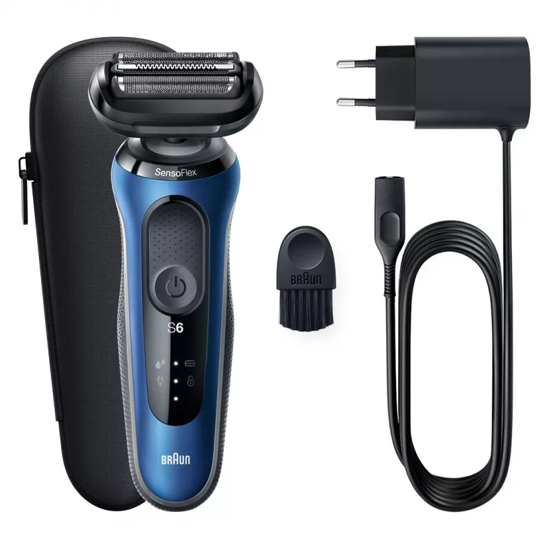 Braun Series 61 - B1000s elektrinis skustuvas šlapiam ir sausam skutimui, mėlynas