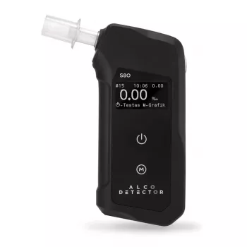 Alkotesteris Alcodetector S80 – elektrocheminis jutiklis, spalvotas TFT ekranas, įkraunamas per USB