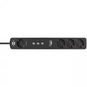Brennenstuhl Connect Ecolor WLAN Smart Power Strip 4-Way (White/Black, 1.5 m Cable, Voice Control, Timer, App)