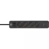 Brennenstuhl Ecolor 4-jungčių ilgintuvas su 2x USB-C, 1x USB-A, 1,5 m laidu, apsauginiu jungikliu, juodos/antracito spalvos