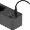 Brennenstuhl Ecolor 4-jungčių ilgintuvas su 2x USB-C, 1x USB-A, 1,5 m laidu, apsauginiu jungikliu, juodos/antracito spalvos