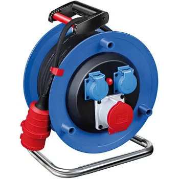 Brennenstuhl Garant CEE 1 kabelio ritė H07RN-F 5G2.5 20m, 3 CEE lizdai IP44, juoda, 400V 16A, 1237990