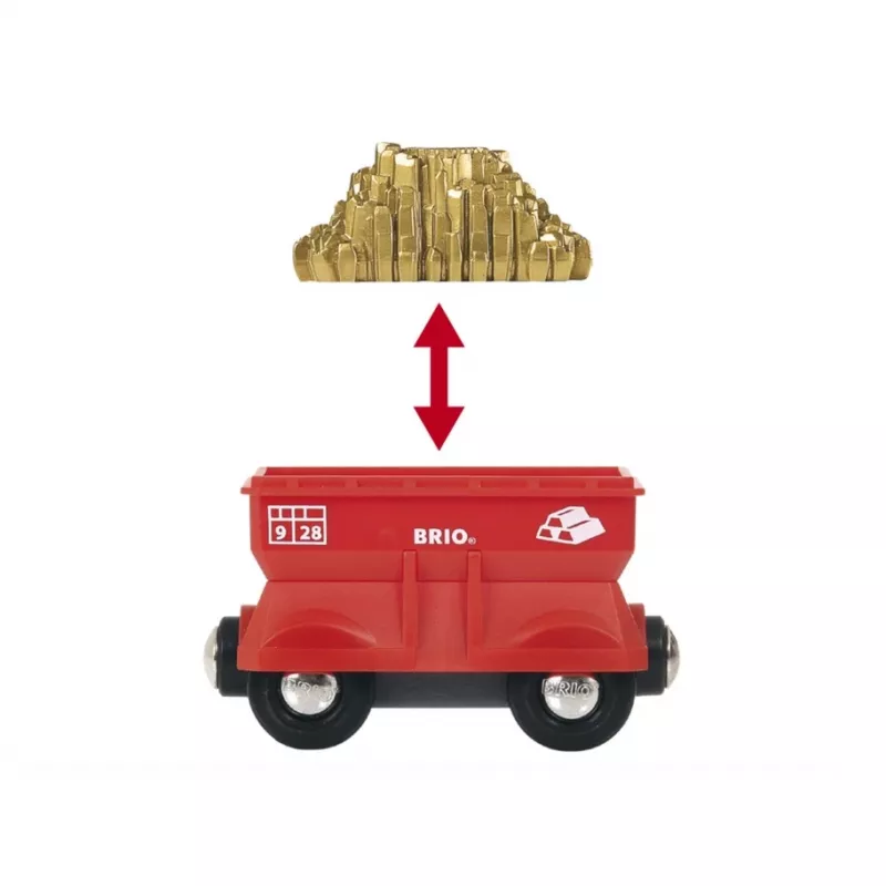 BRIO World kranas ir kalnų tunelis medinis geležinkelio rinkinys