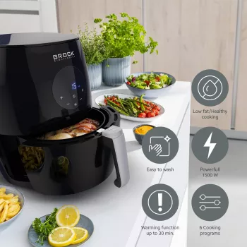 Brock AFD 3502 BK karšto oro gruzdintuvė 3,5L 1200W juoda