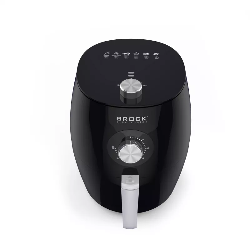 Brock AFM 3501 BK oro gruzdintuvė 3.5L 1300-1500W juoda skaitmeninė su krepšeliu