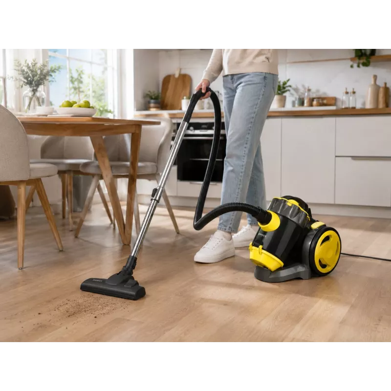 Brock BVC 8056 YT cikloninis maišo nereikalaujantis dulkių siurblys 800W juodas/geltonas