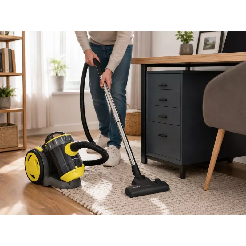 Brock BVC 8056 YT cikloninis maišo nereikalaujantis dulkių siurblys 800W juodas/geltonas