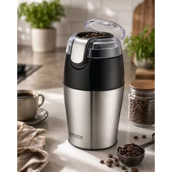 Brock CG 4050 SS nerūdijančio plieno peilių kavos malūnėlis 150W, 70g talpa, impulsinis režimas