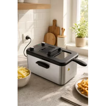 Brock DF 3001 SS gruzdintuvė 3,2 l 2200 W juoda/plieninė