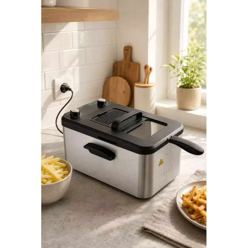 Brock DF 3001 SS gruzdintuvė 3,2 l 2200 W juoda/plieninė
