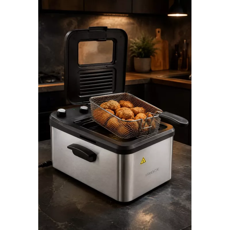 Brock DF 3001 SS gruzdintuvė 3,2 l 2200 W juoda/plieninė